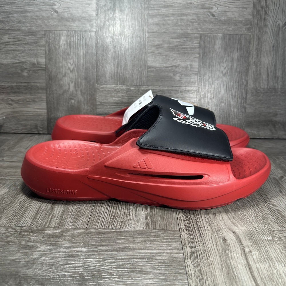 Adidas Lightblaze Slide NC State Wolfpack Mens 14 Red Black NCAA ID0934 NEW